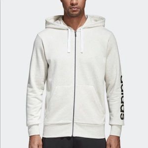 Adidas Essentials Linear Hoodie - White Melange